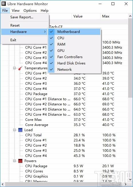 Libre Hardware Monitor下载,电脑硬件监测工具,电脑硬件监测