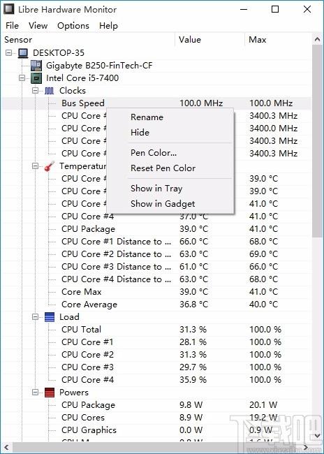Libre Hardware Monitor下载,电脑硬件监测工具,电脑硬件监测